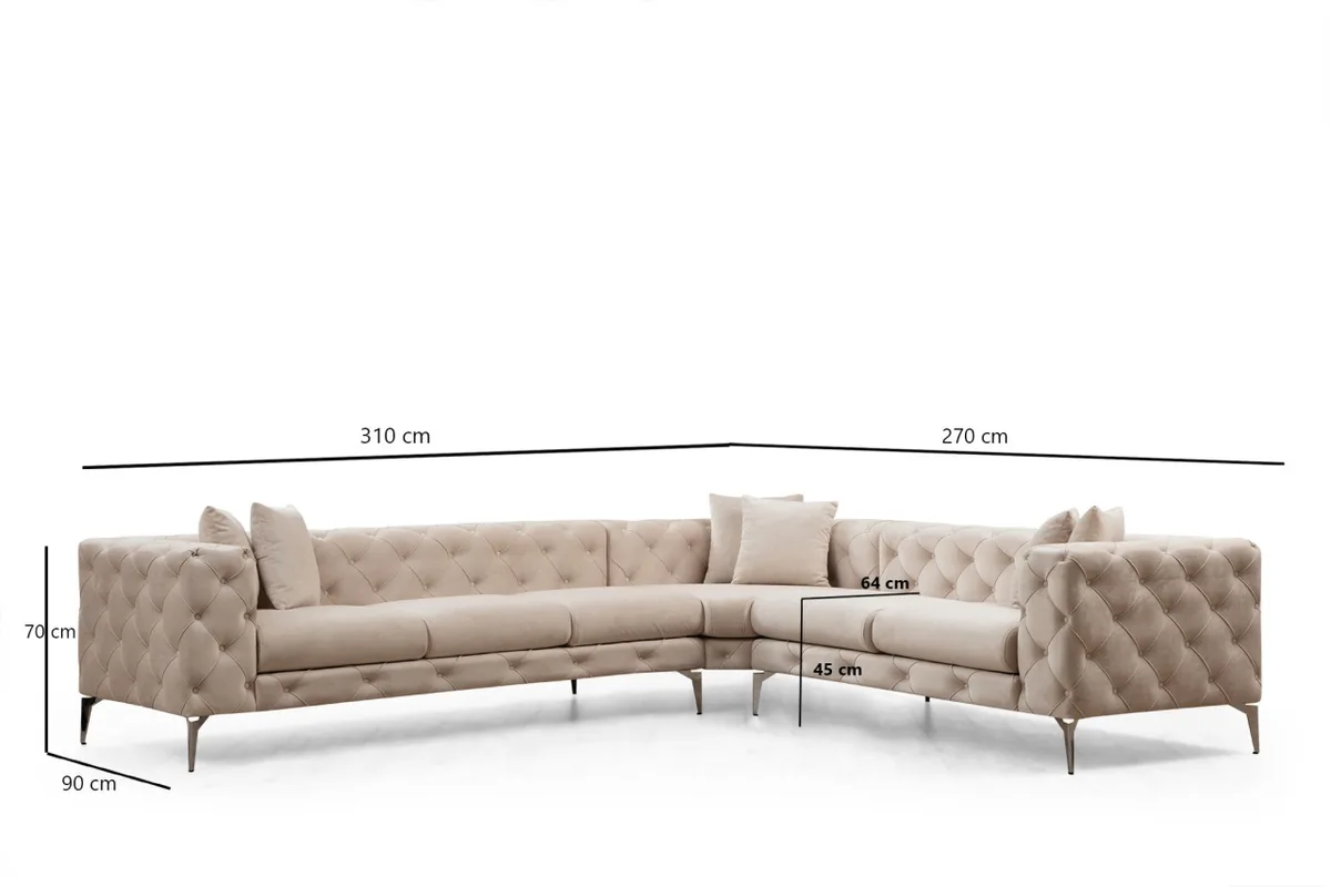 Coltar Stanga Salvador Como Ecru 310x70x270 cm - imagine 6