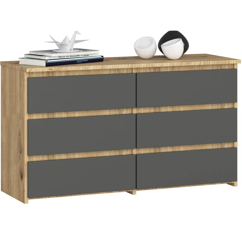Comoda Brius CL100 6 Sertare Stejar Artisan Gri