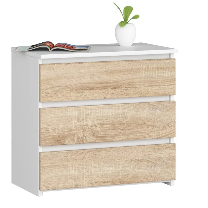 Comoda Brius CL3 3 Sertare 60x35x57 cm Alb Sonoma