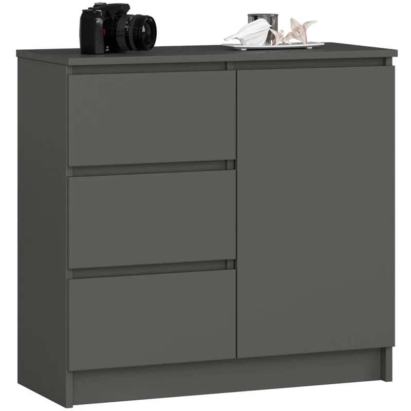 Comoda Brius JERRY K80 80x35x77cm Gri Grafit