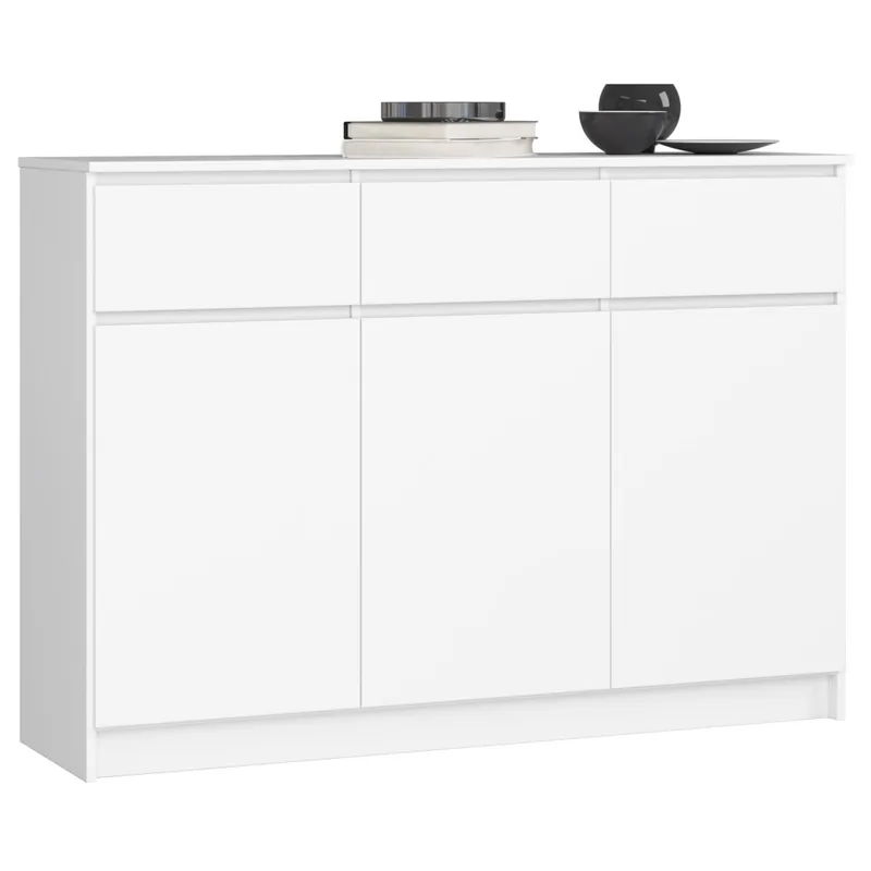 Comoda Brius K140 3 Usi 3 Sertare Alb