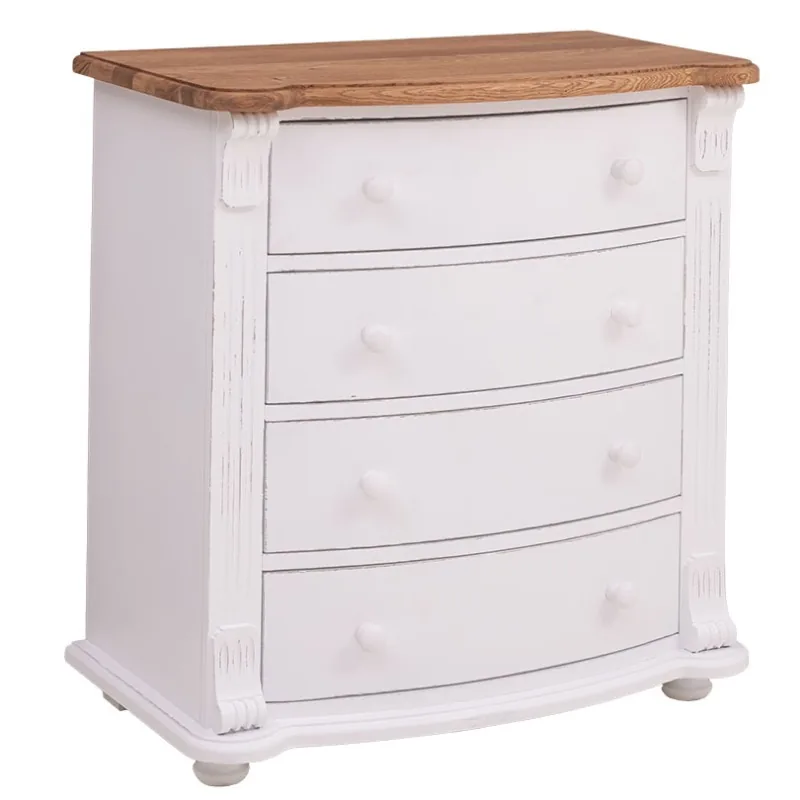 Comoda Studio Szel Directoire 4 Sertare Curbate Blat Stejar Dublu Color
