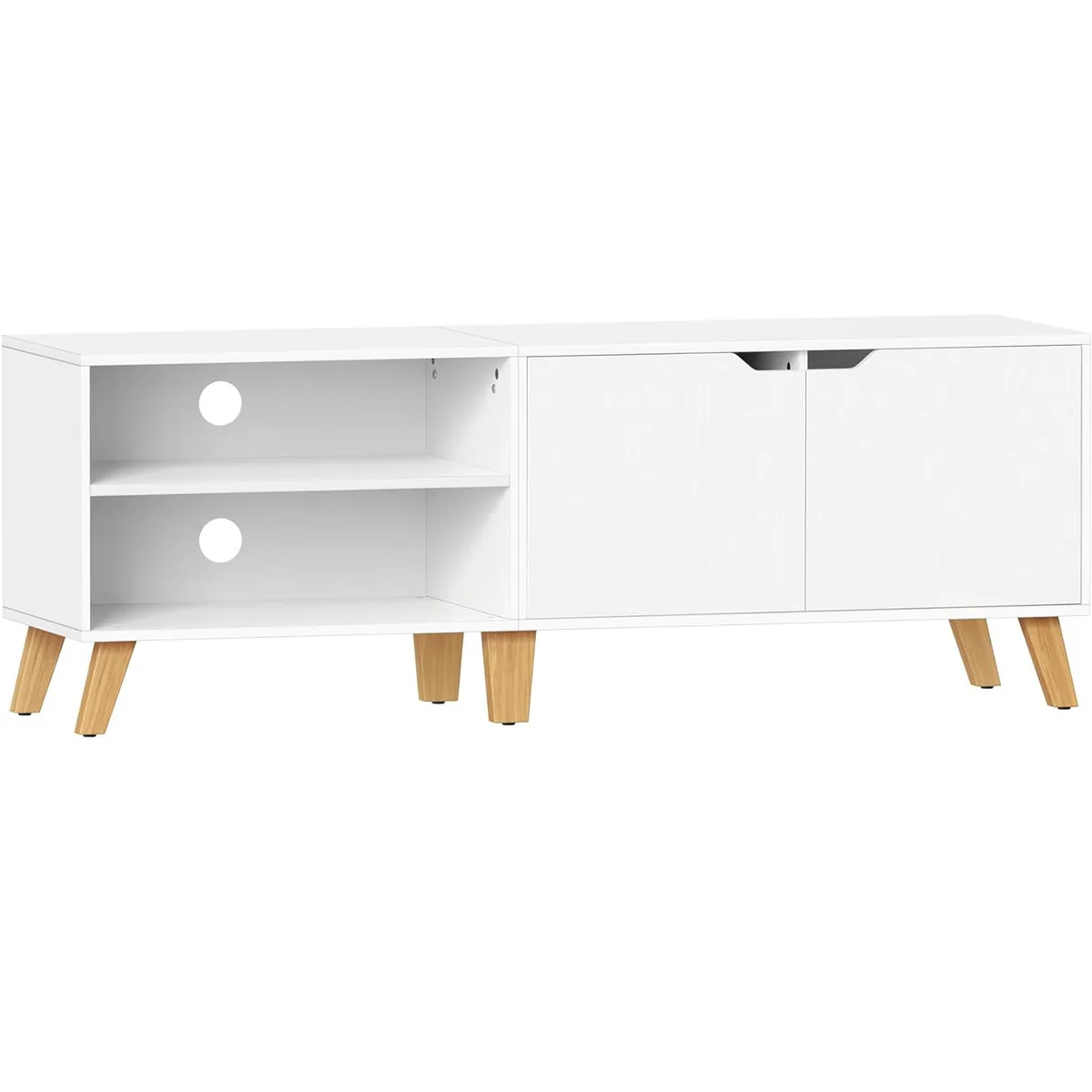 Comoda TV Brius 140cm 2 Usi Raft Reglabil 65 Inch Alb