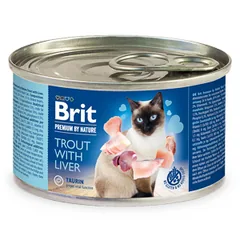 Conserva pentru Pisici Brit Premium By Nature Pastrav cu Ficat 200g
