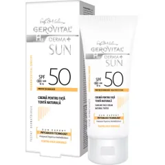 Crema de Fata Farmec Gerovital H3 Derma+ Sun SPF50 Tenta Naturala 50ml