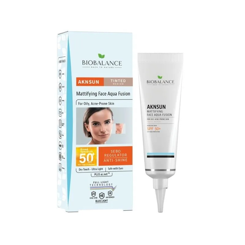 Crema Solara Bio Balance Matifianta Pentru Ten Gras SPF 50+ Medium 40ml