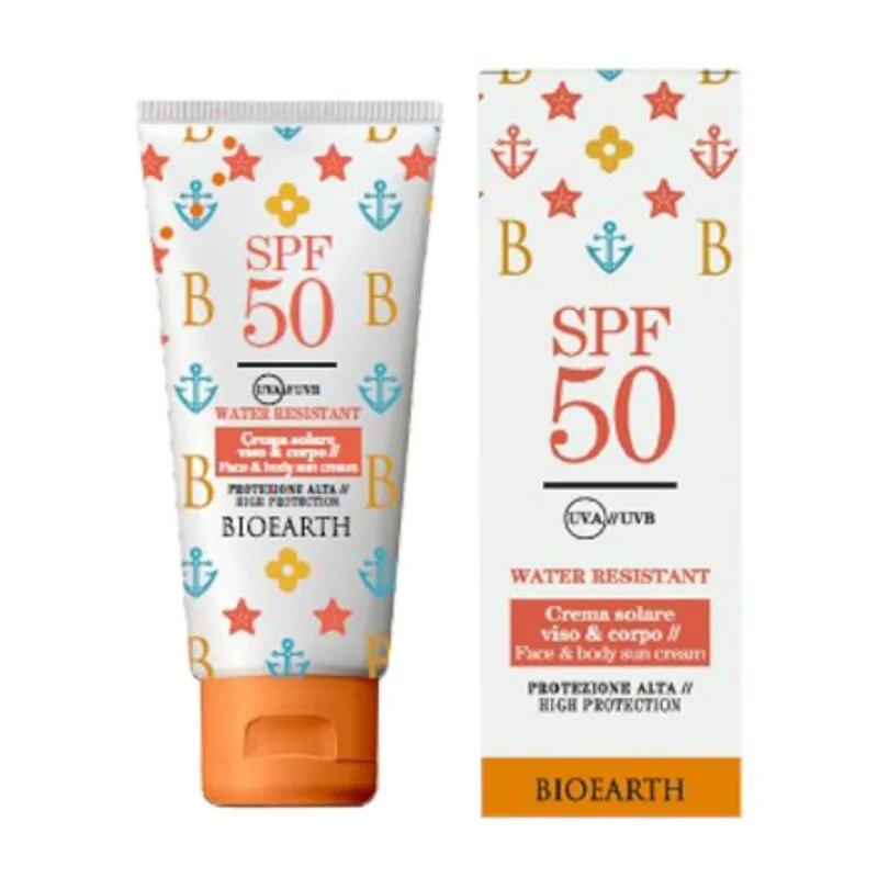 Crema Solara Bioearth SPF 50 Fata si Corp 100ml Rezistenta la Apa