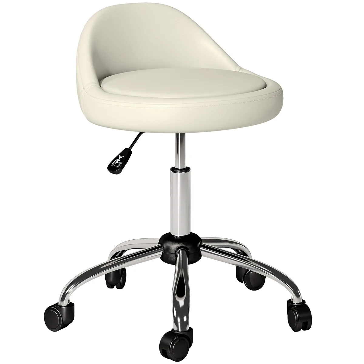 Taburet de Lucru Rotativ HOMCOM 50x50x83cm Alb