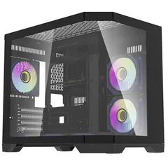 DarkFlash FT418 Mini Tower M-ATX ITX 6 Ventilatoare aRGB Negru