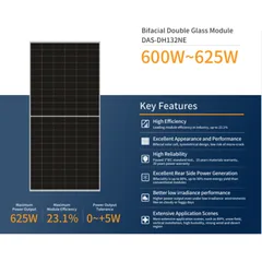Dasolar 615W N-Type TOPCon Double Glass Bifacial