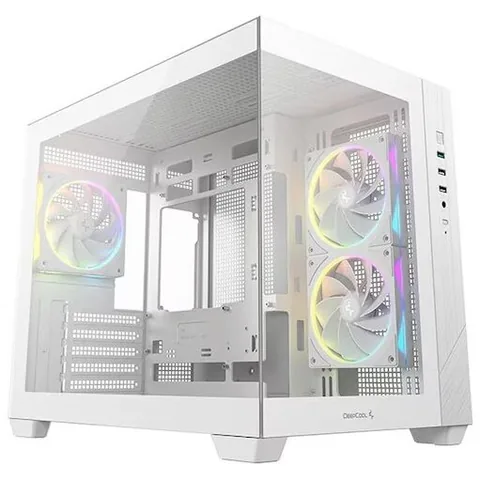 Deepcool CG330 3F Mini Tower RGB mATX Sticla Securizata Alb