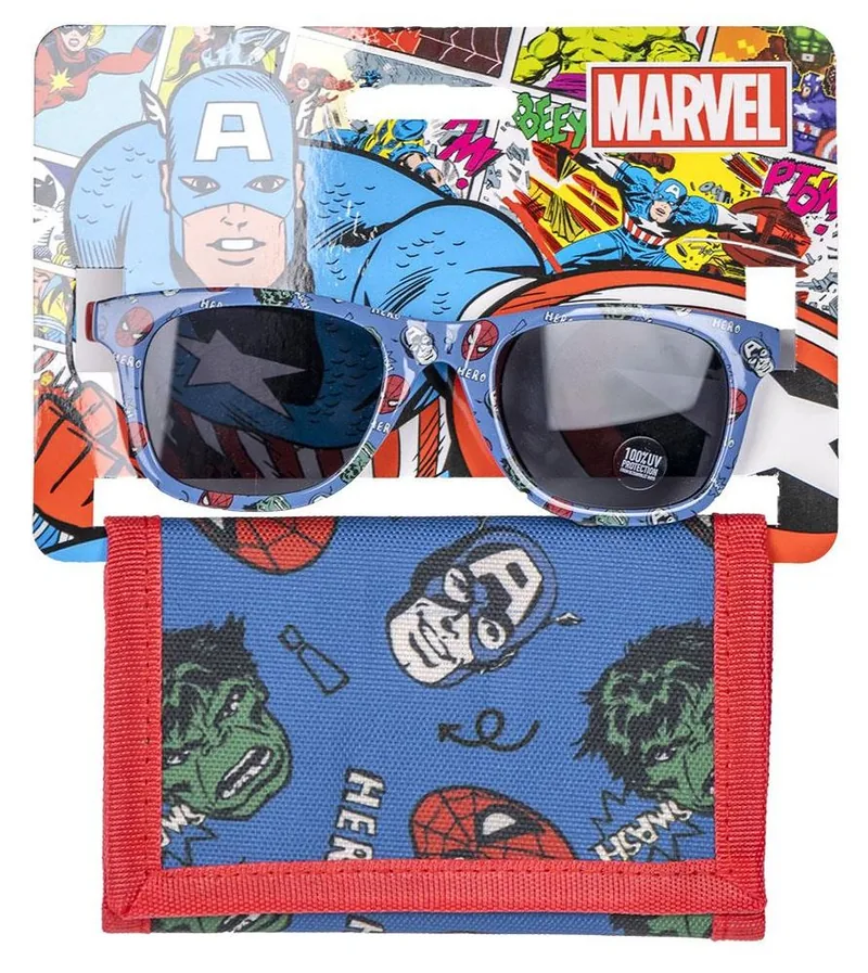 Set pentru Copii Cerda Portofel și Ochelari de Soare Avengers