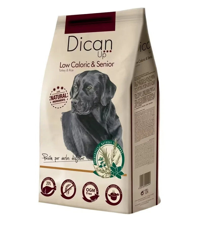 Hrana Uscata pentru Caini Dibaq Premium Dican Up Low Caloric Curcan si Orez 14kg
