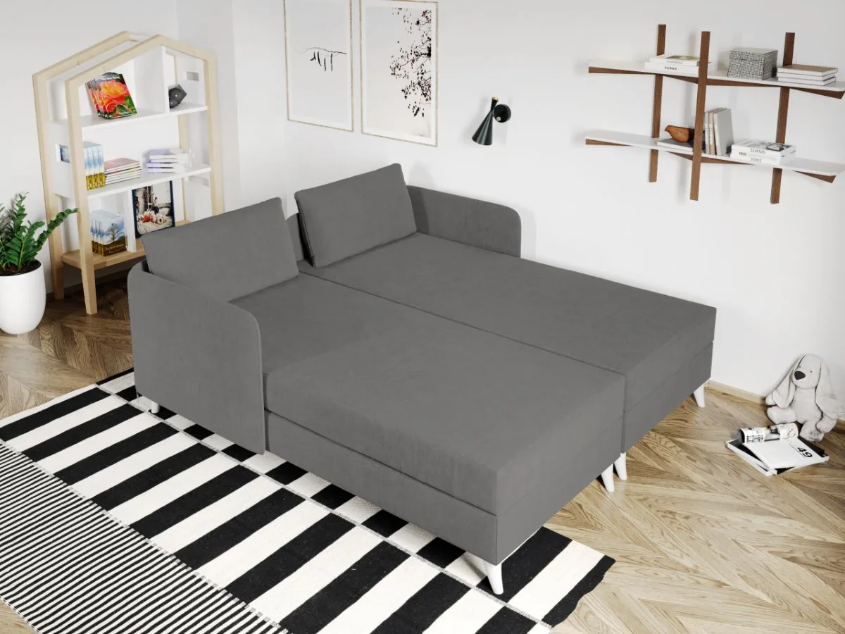 Divan Dublu Tapitat Mobila Laguna Soft Fix Gri Deschis