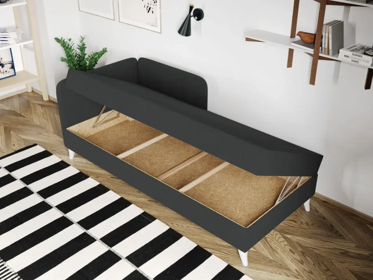 Divan Dublu Tapitat Mobila Laguna Soft Rabatabil Gri Inchis - imagine 4