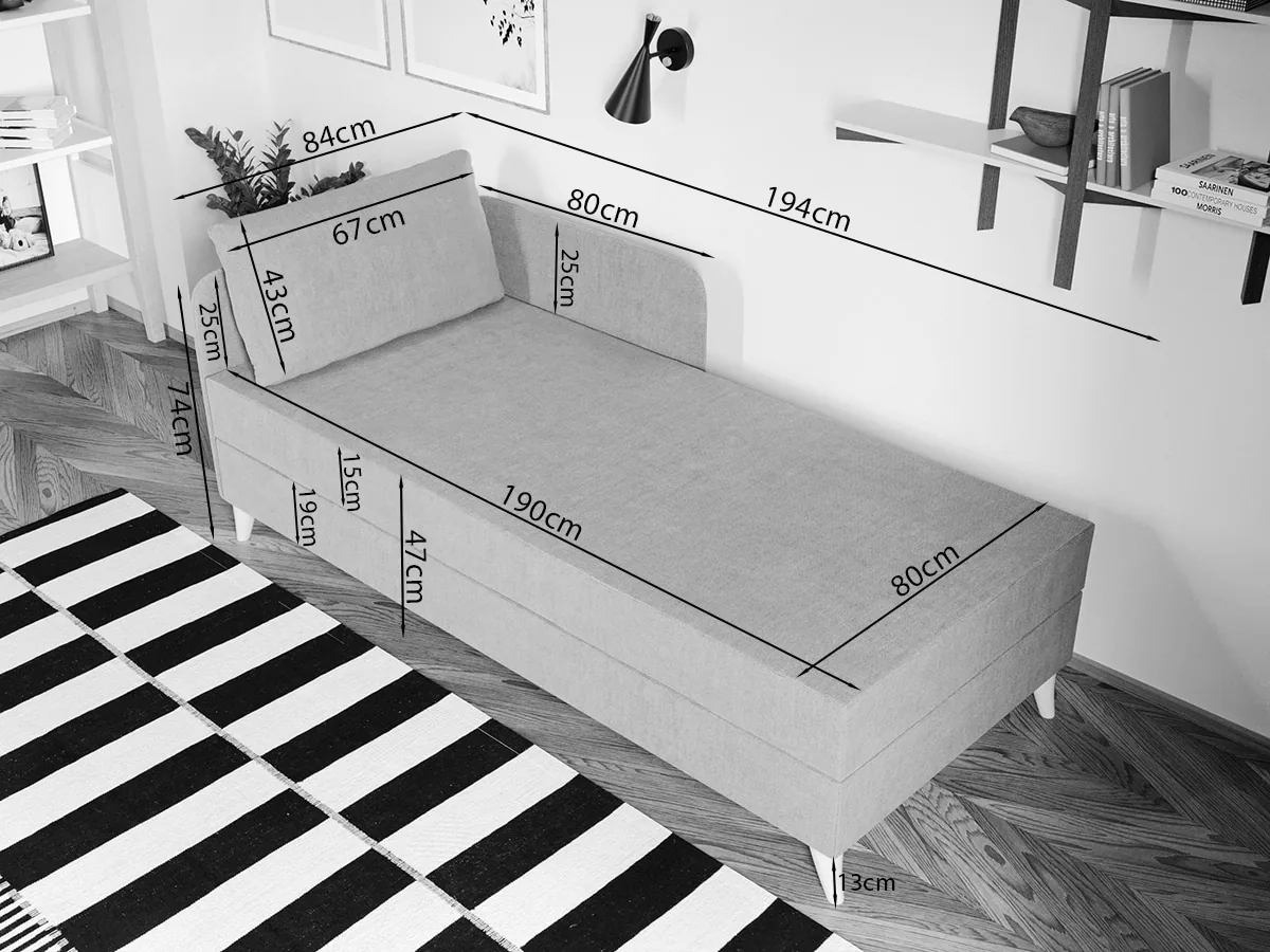 Divan o Persoana Mobila Laguna Soft Rabatabil Gri Deschis - imagine 6