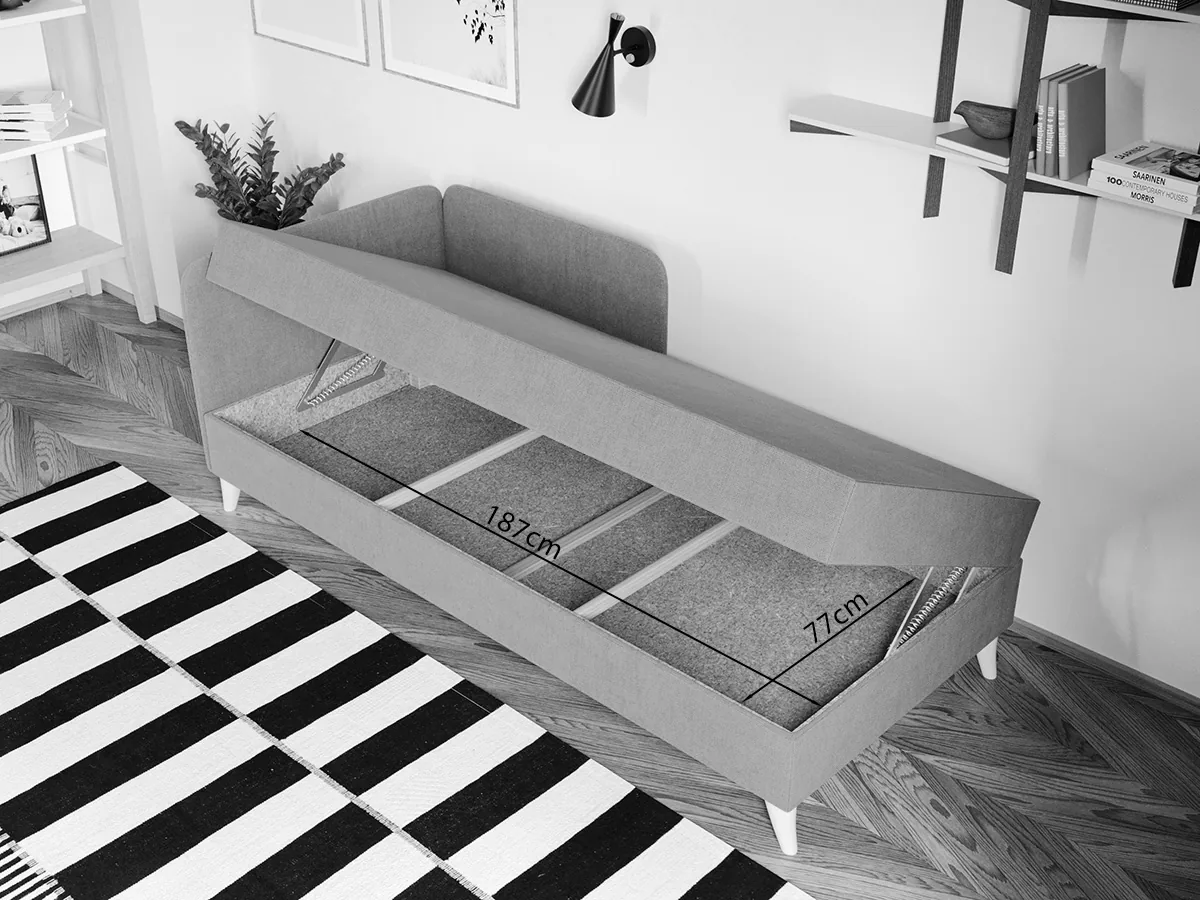 Divan o Persoana Mobila Laguna Soft Rabatabil Gri Deschis - imagine 7