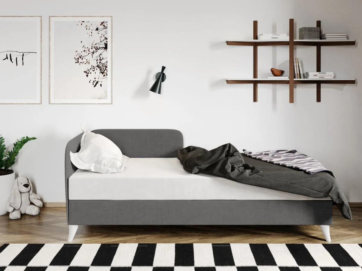 Divan Tapitat 1 Persoana Mobila Laguna Soft Fix Gri Deschis - imagine 2