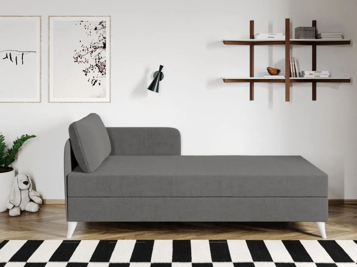 Divan Tapitat 1 Persoana Mobila Laguna Soft Fix Gri Deschis - imagine 3