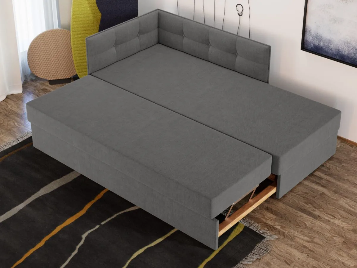 Divan Tapitat Mobila Laguna Story Extensibil Gri Deschis