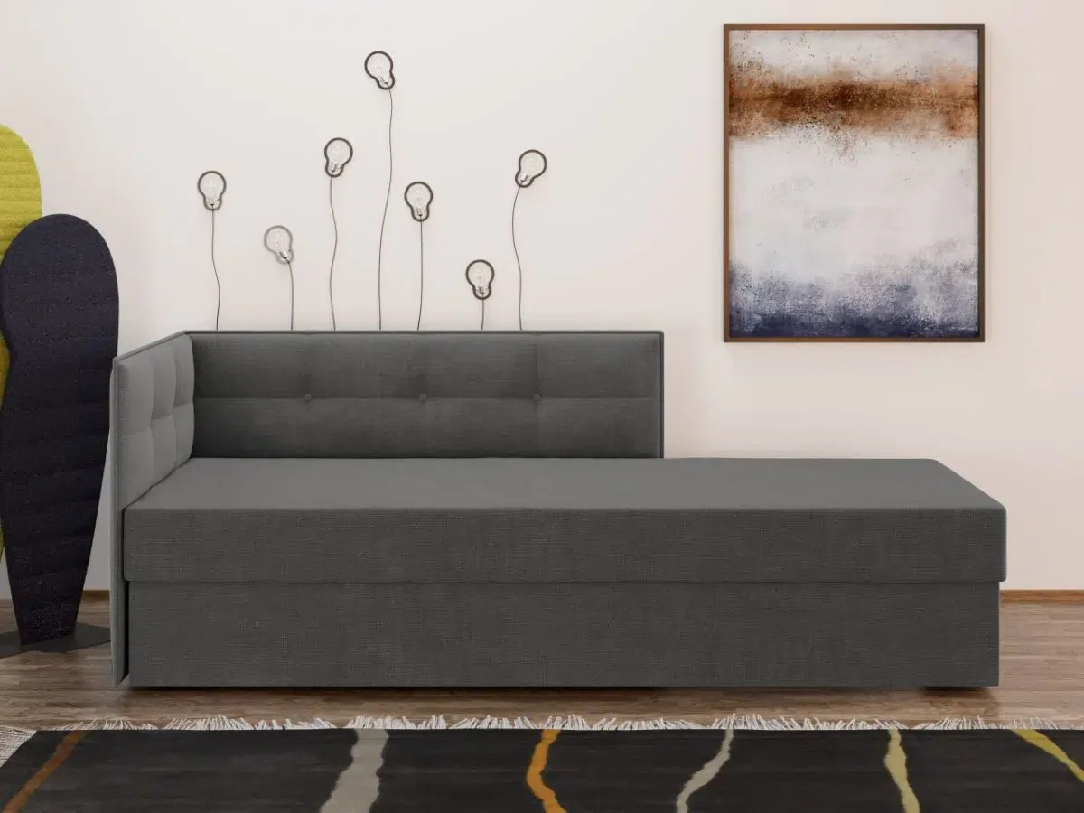 Divan Tapitat Mobila Laguna Story Extensibil Gri Deschis - imagine 3