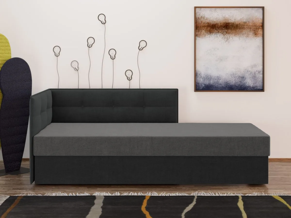 Divan Tapitat Mobila Laguna Story Extensibil Gri Deschis Gri Antracit - imagine 3
