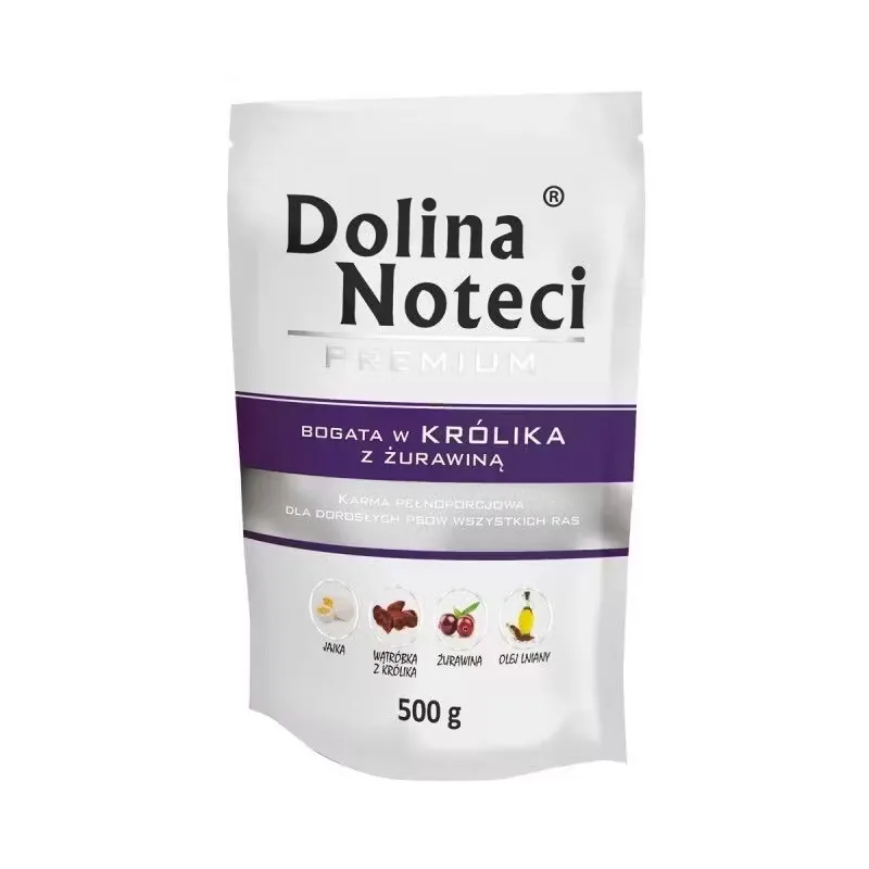 Hrana Umeda pentru Caini Dolina Noteci Plic Iepure si Merisoare 500g