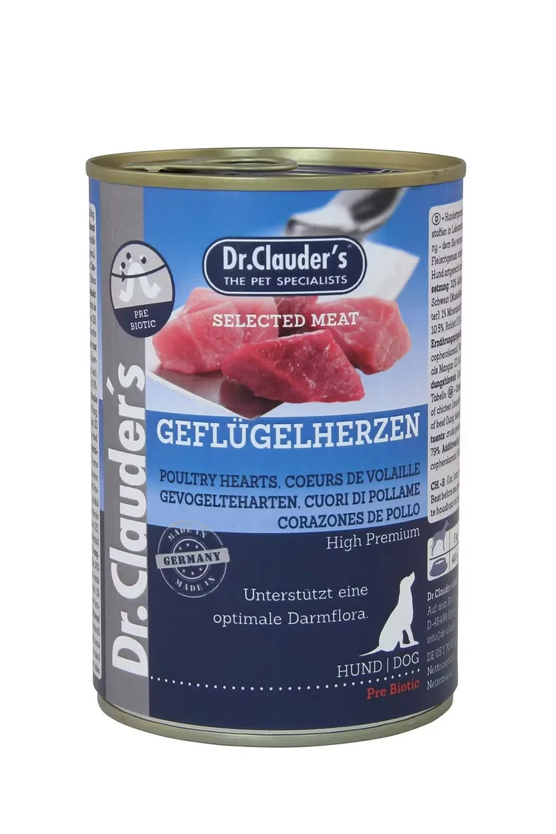 Hrana Umeda pentru Caini Dr Clauders Selected Meat Inimi de Pui 400g