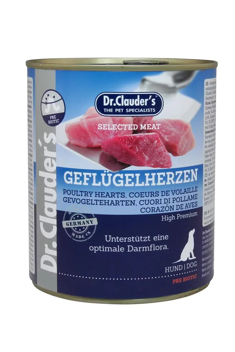 Hrana Umeda Caini Dr Clauders Selected Meat Inimi de Pui 800g Adulti