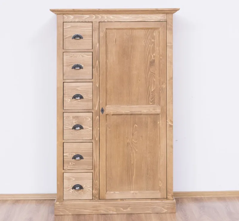 Dulap cu 1 Usa si 6 Sertare Studio Szel Walnut Waxed