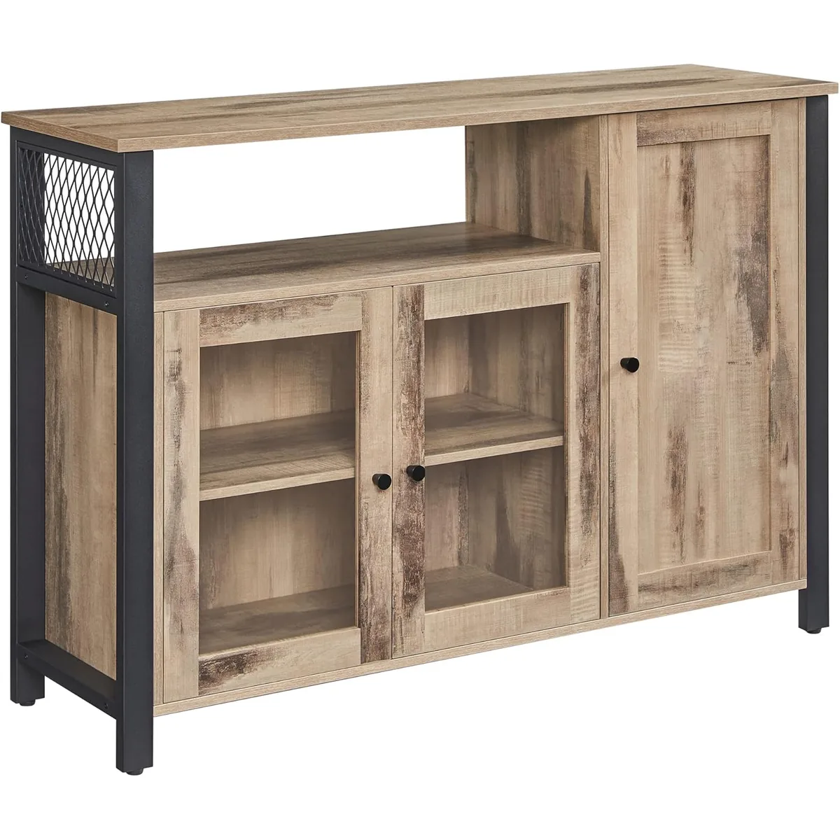 Dulap de Depozitare Brius 3 Uși Industrial 110x33x75cm Maro Camel