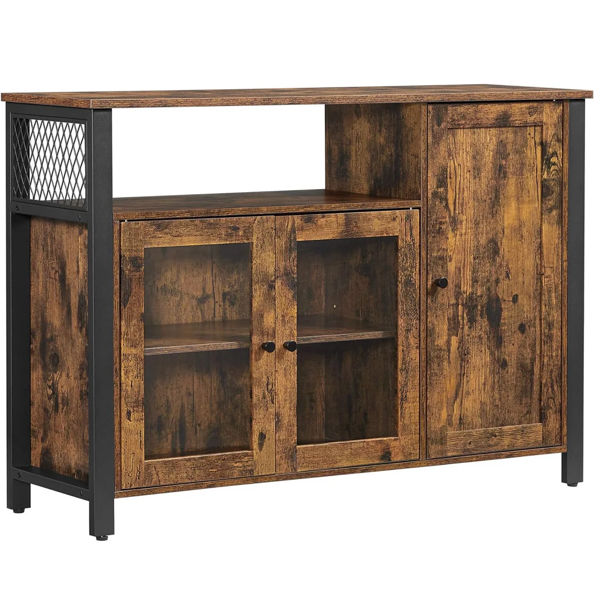 Dulap Depozitare Brius 3 Uși Stil Industrial 110x33x75cm Maro Rustic