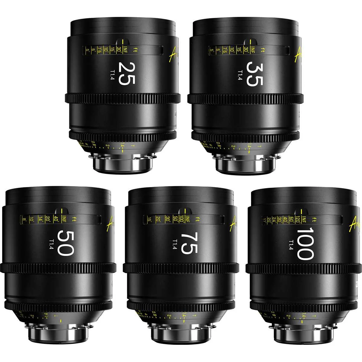 DZO Optics DZOFilm Arles FF/VV Prime Cine Set 5 Obiective 25mm 35mm 50mm 75mm 100mm T1.4 PL