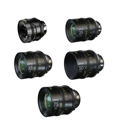 DZO Optics Vespid Prime Kit 5 Obiective Cine 12/25/35/50/75mm T2.1-T2.8 PL si EF