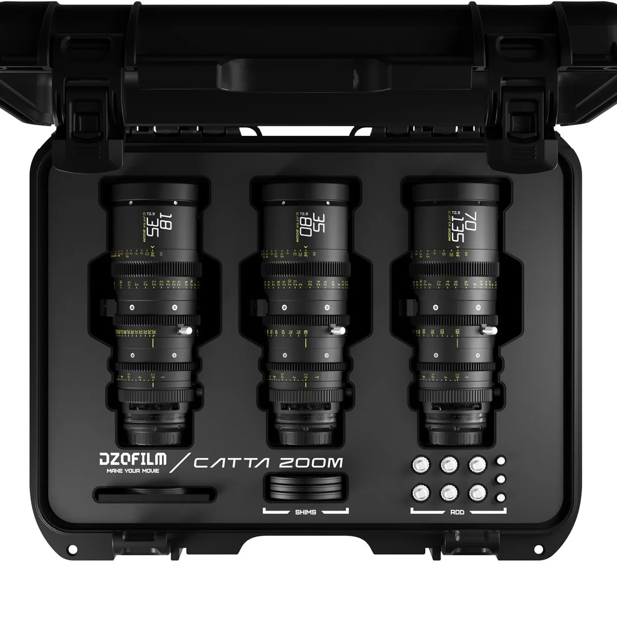 DZOFilm Catta FF 18-135mm T2.9 Sony E Set 3 Obiective Cine Negru