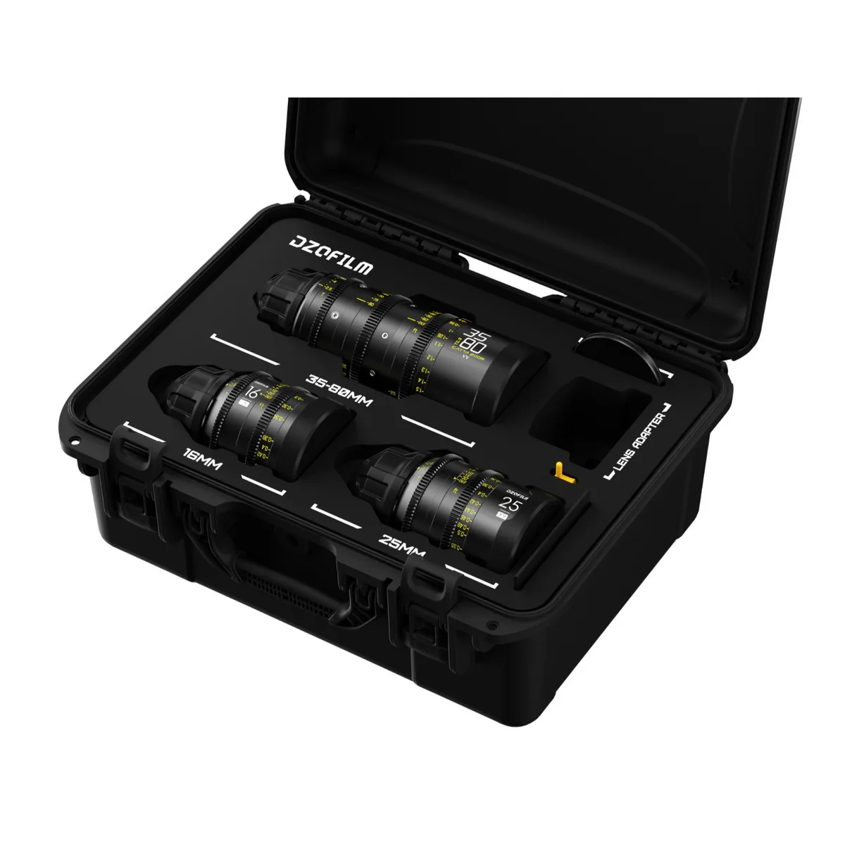 DZOFILM Set Obiective Cinema Vespid 16mm T2.8 Vespid 25mm T2.1 Catta Ace 35-80mm T2.9 Montura PL - imagine 3