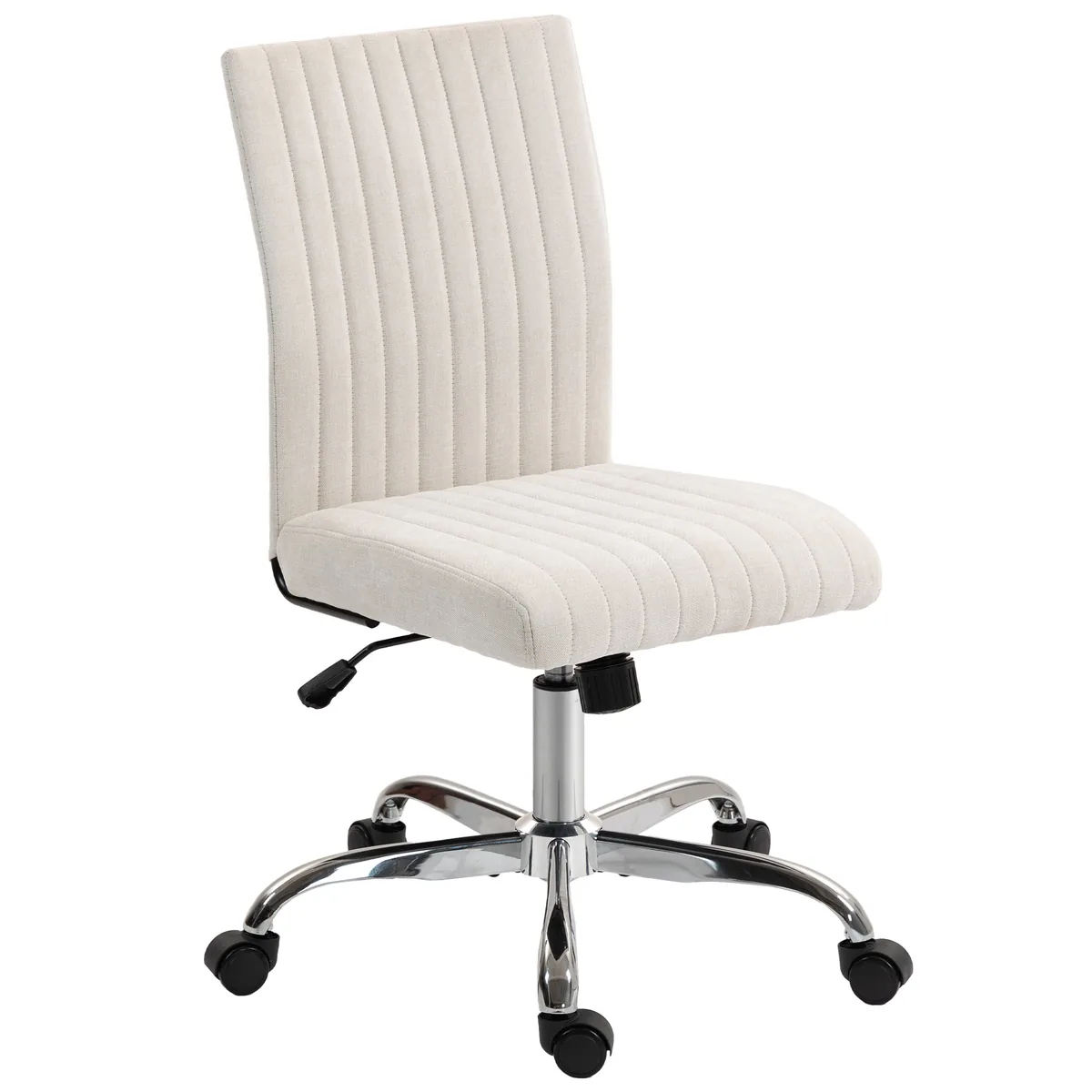 Scaun de Birou HOMCOM Fara Accoudoirs 43x56x78-88 cm Crem