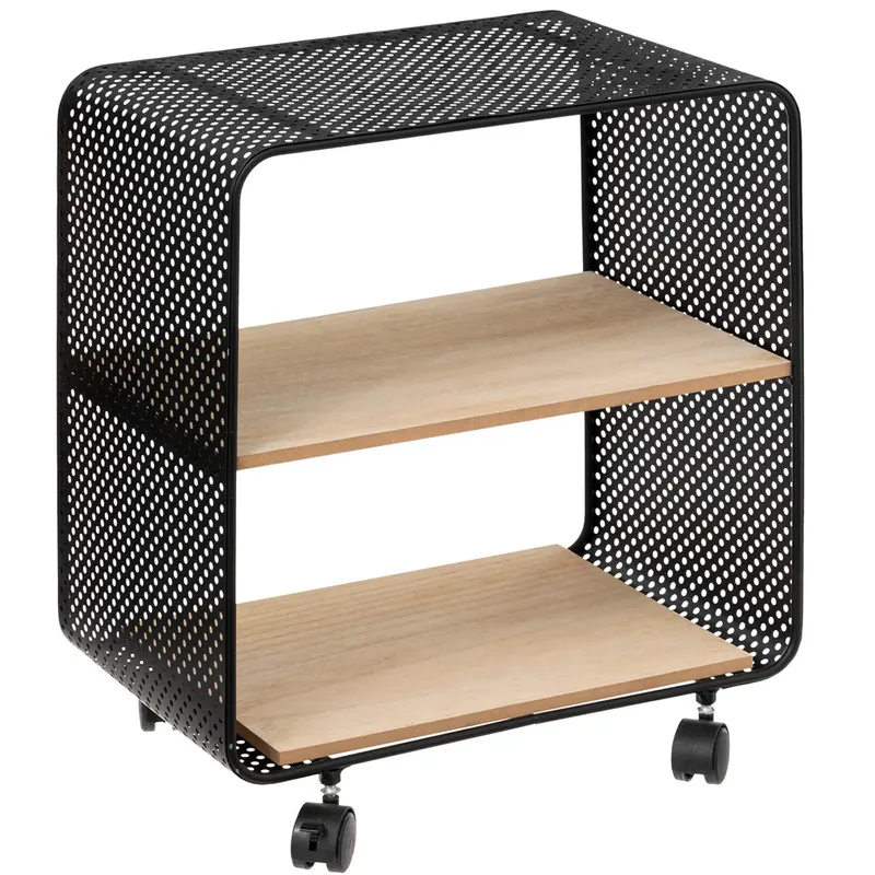 Etajera Brius 5Five 2 Compartimente MDF si Metal 43x28x52 cm Negru