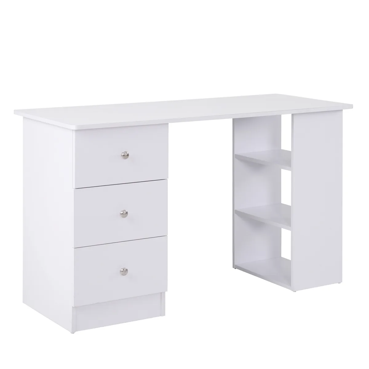 Masa de Birou HOMCOM Torpedou Alb 120x49x72cm