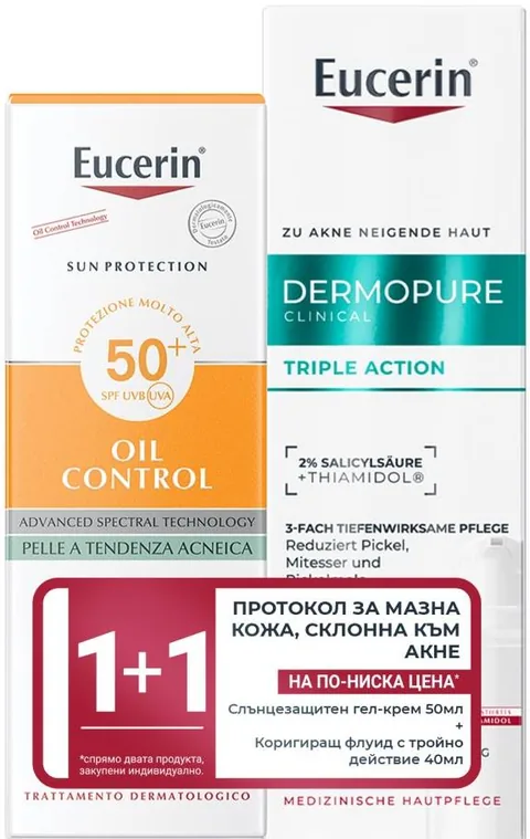 Eucerin Set DermoPure Fluid Corector 40ml + Sun Oil Control SPF50+ Gel-Crem 50ml