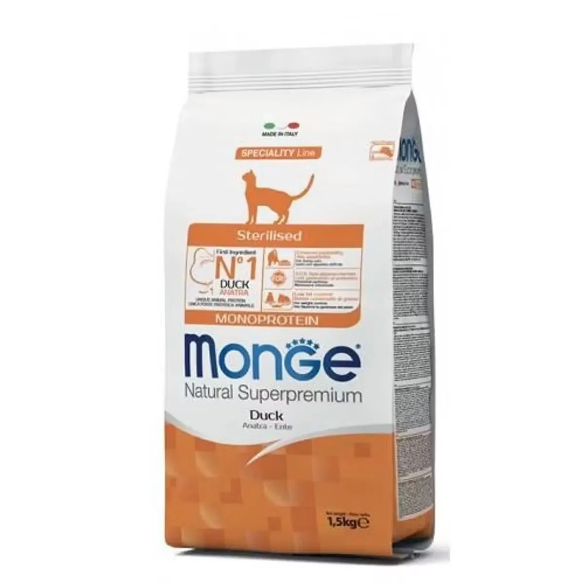 Hrana Uscata pentru Pisici Monge Natural Monoprotein Sterilised Rata 1.5kg