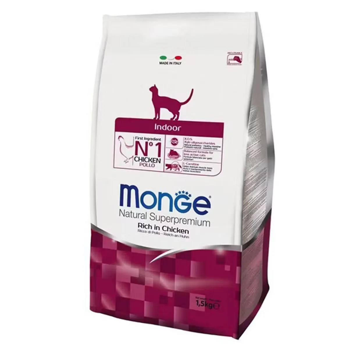 Hrana Uscata Pisici Monge Natural Indoor Pui 1.5kg