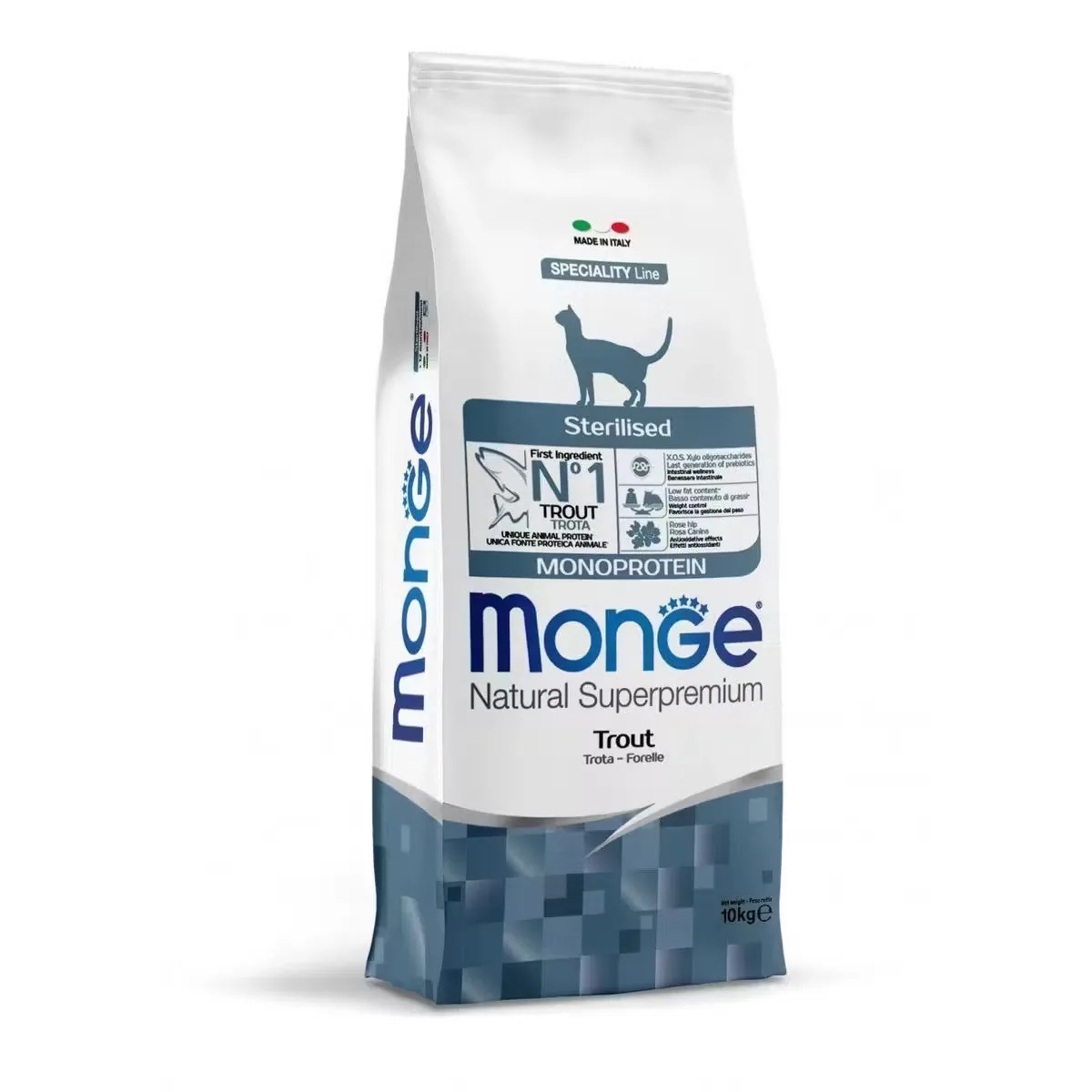 Hrana Uscata Pisici Monge Natural Monoprotein Sterilised Pastrav 10kg