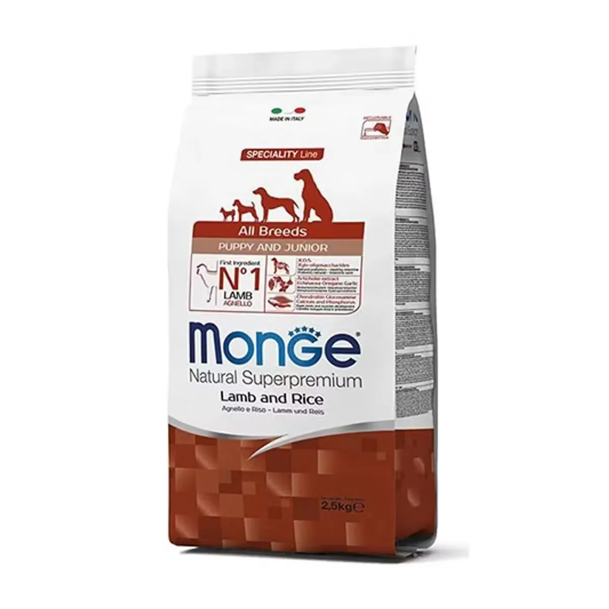 Hrana Uscata Caini Monge Natural Superpremium All Breeds Puppy Miel si Orez 12kg
