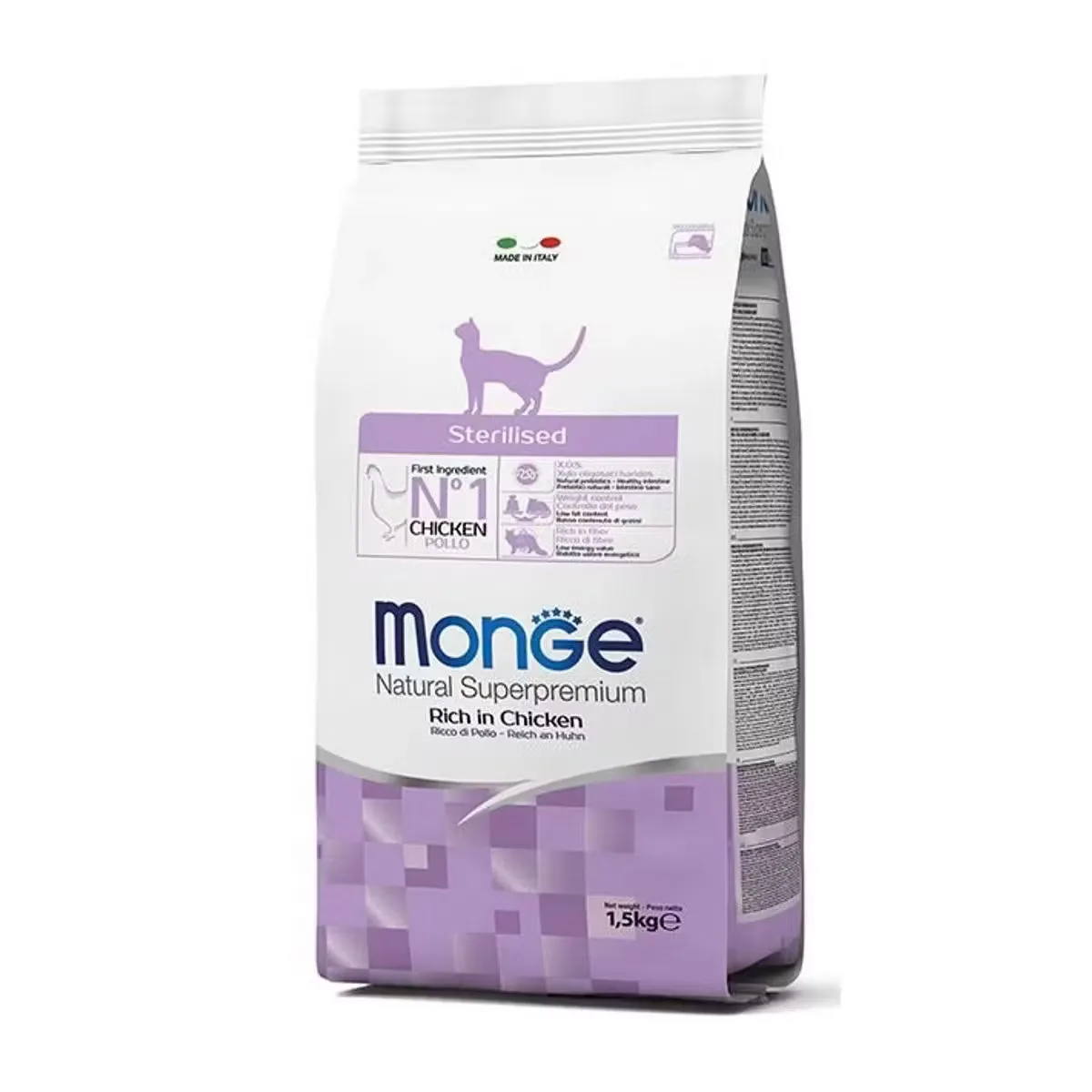 Hrana Uscata Pisici Monge Natural Superpremium Sterilised Pui 1.5kg