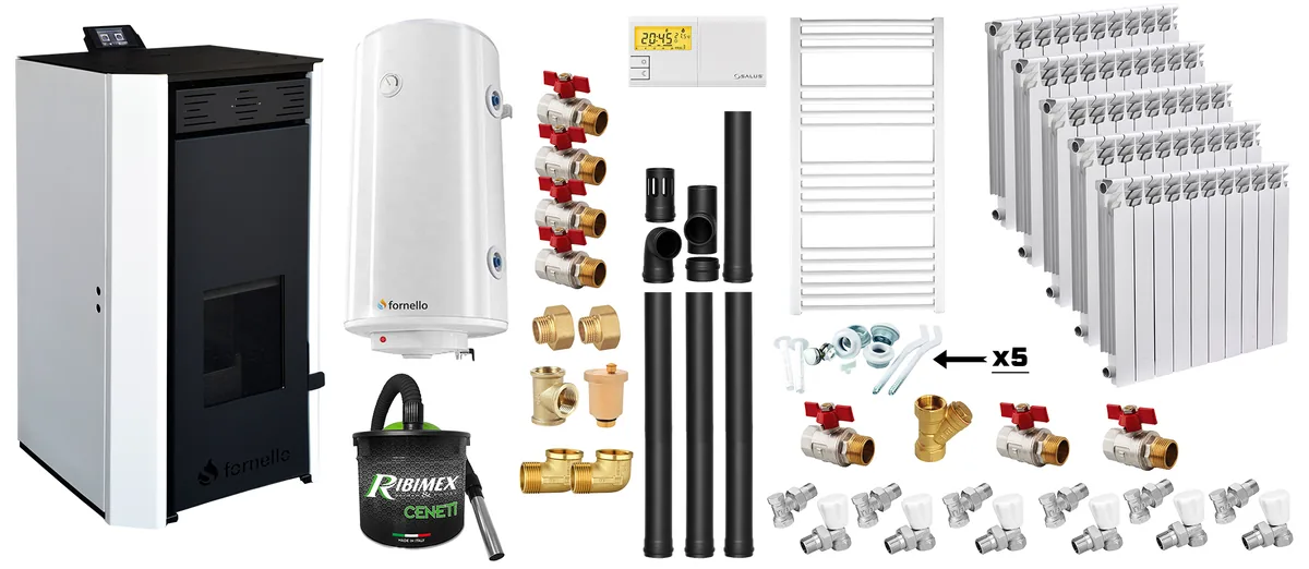 Fornello EVA 30 KW Pachet Termosemineu cu Accesorii