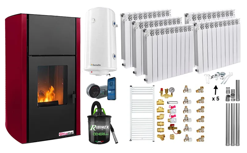 Fornello Fiama Confort 25kw Bordeaux