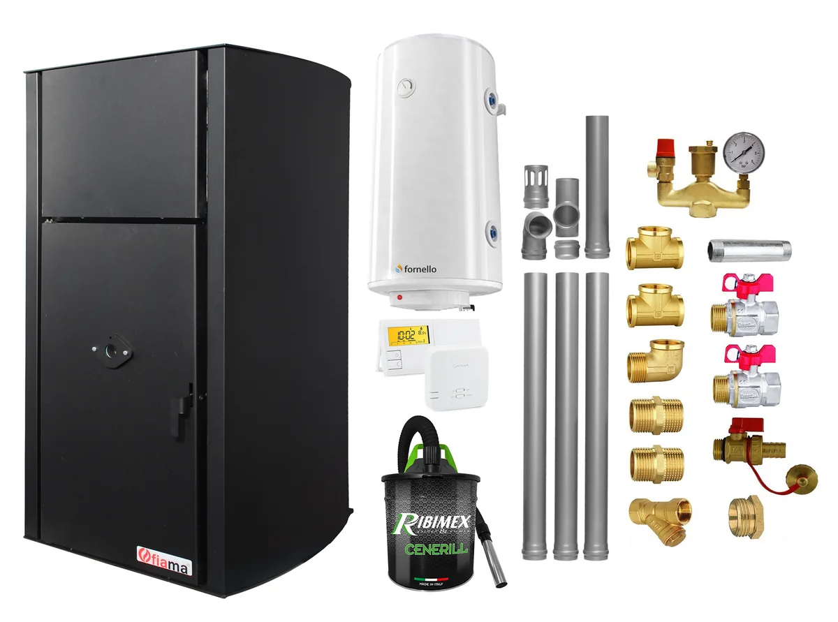 Fornello Fiama Confort B 25kW Pachet Complet 100L Boiler 5 Trepte