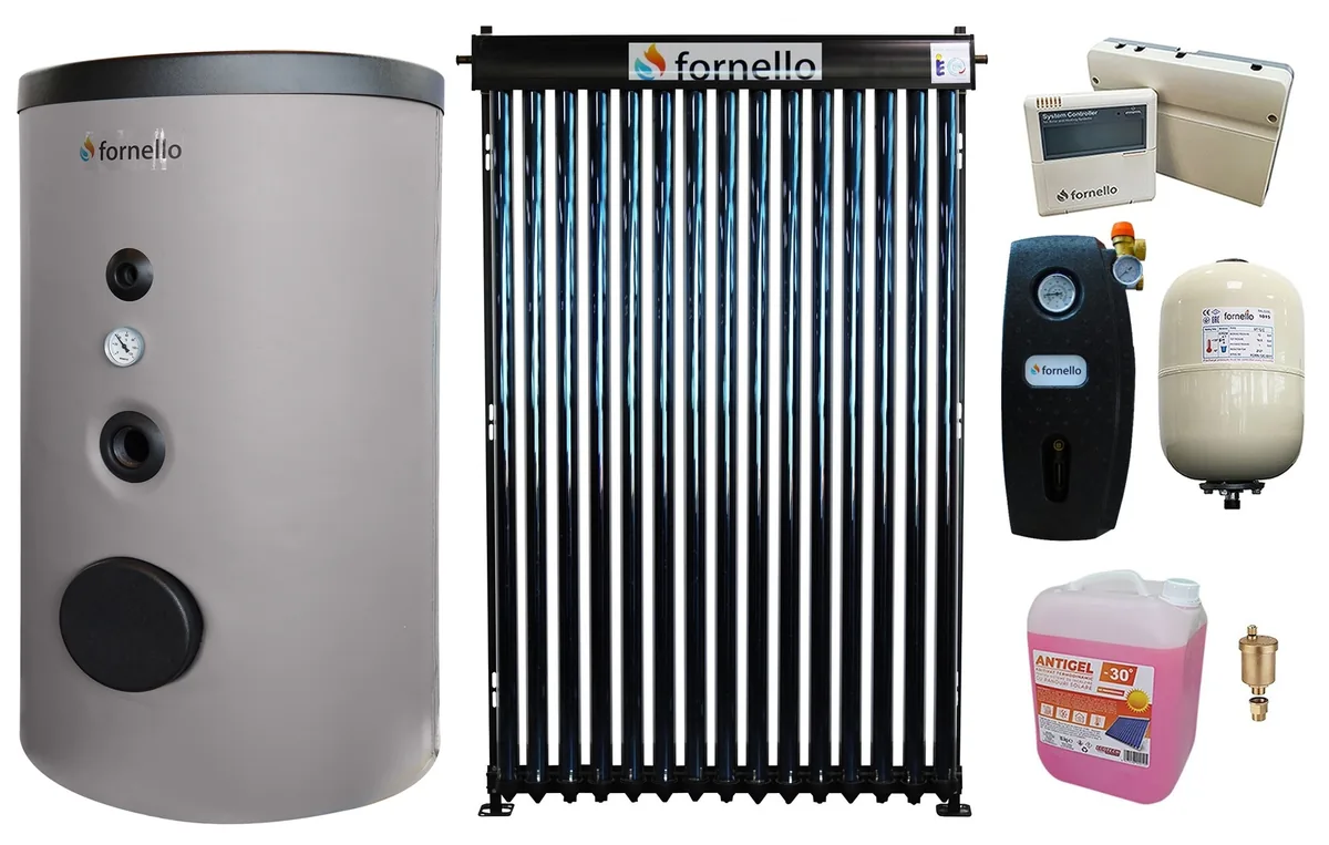 Fornello Kit Solar Presurizat 15 Tuburi Heat Pipe Boiler Optima EV 6/4 S2 160L