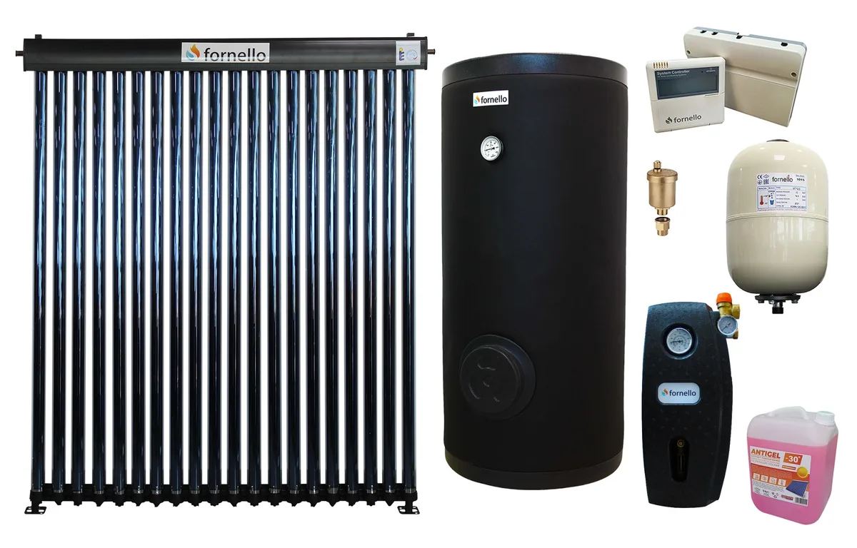 Fornello Pachet Sistem Solar Presurizat 20 Tuburi Heat Pipe Boiler SOL 150L 2S